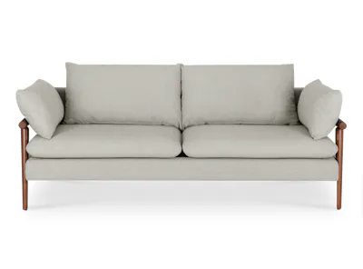 Astrid 3 Seater Sofa - Walnut, Ivory