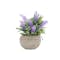 Faux Lavender in Concrete Husk Planter - Purple - 0