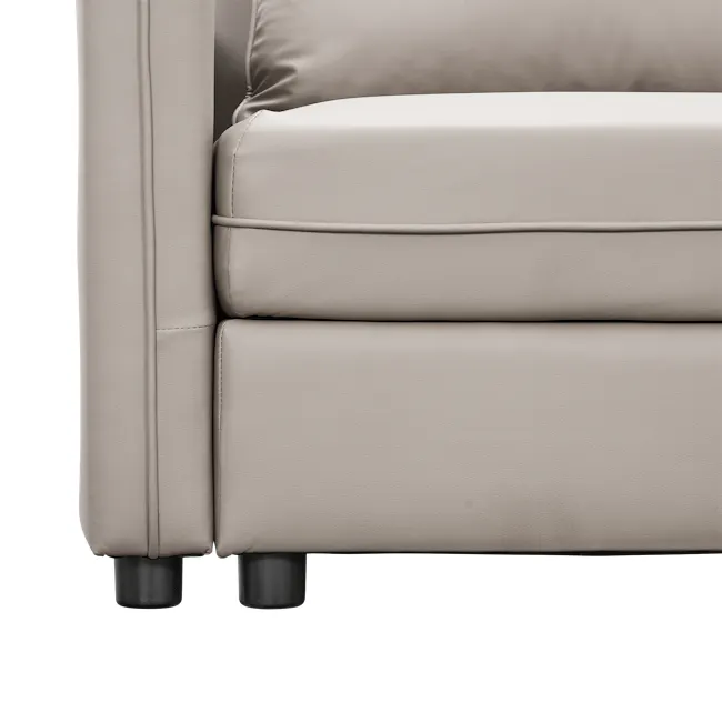Cameron 4 Seater Storage Sofa - Grey (Pet Friendly) - 14 - Leather sofa, minimalist design, elegant upholstery, high-quality