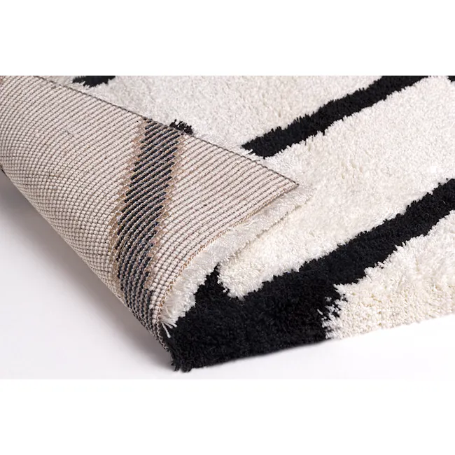 Play High Pile Rug - Trellis White (2 Sizes) - 6 - striped, black and white, rug, fabric, carpet, blanket, throw, softness