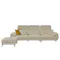 Montreal 4 Seater Sofa with Ottoman - Beige (Faux Leather)