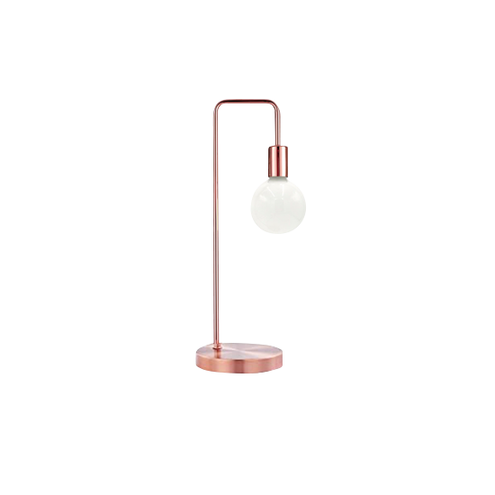 black and copper desk lamp