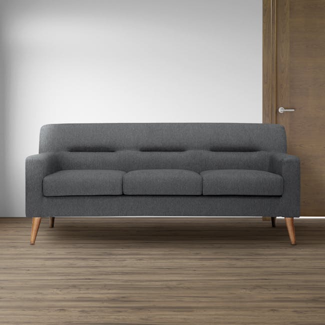 Damien 3 Seater Sofa - Onyx Grey - 1