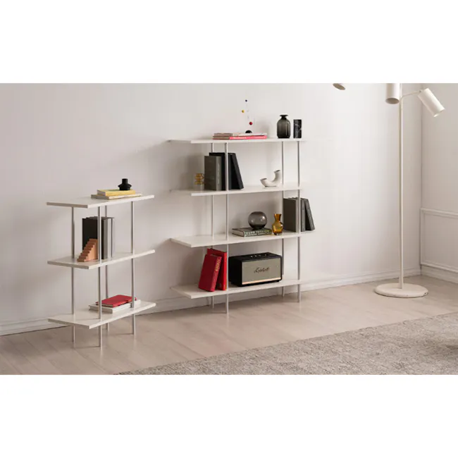 Bauhaus 4-Tier Wide Display Shelf - Ivory - 9