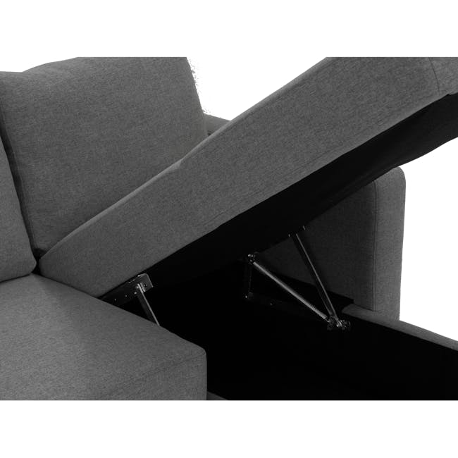 Mia L-Shaped Storage Sofa Bed -  Graphite - 9