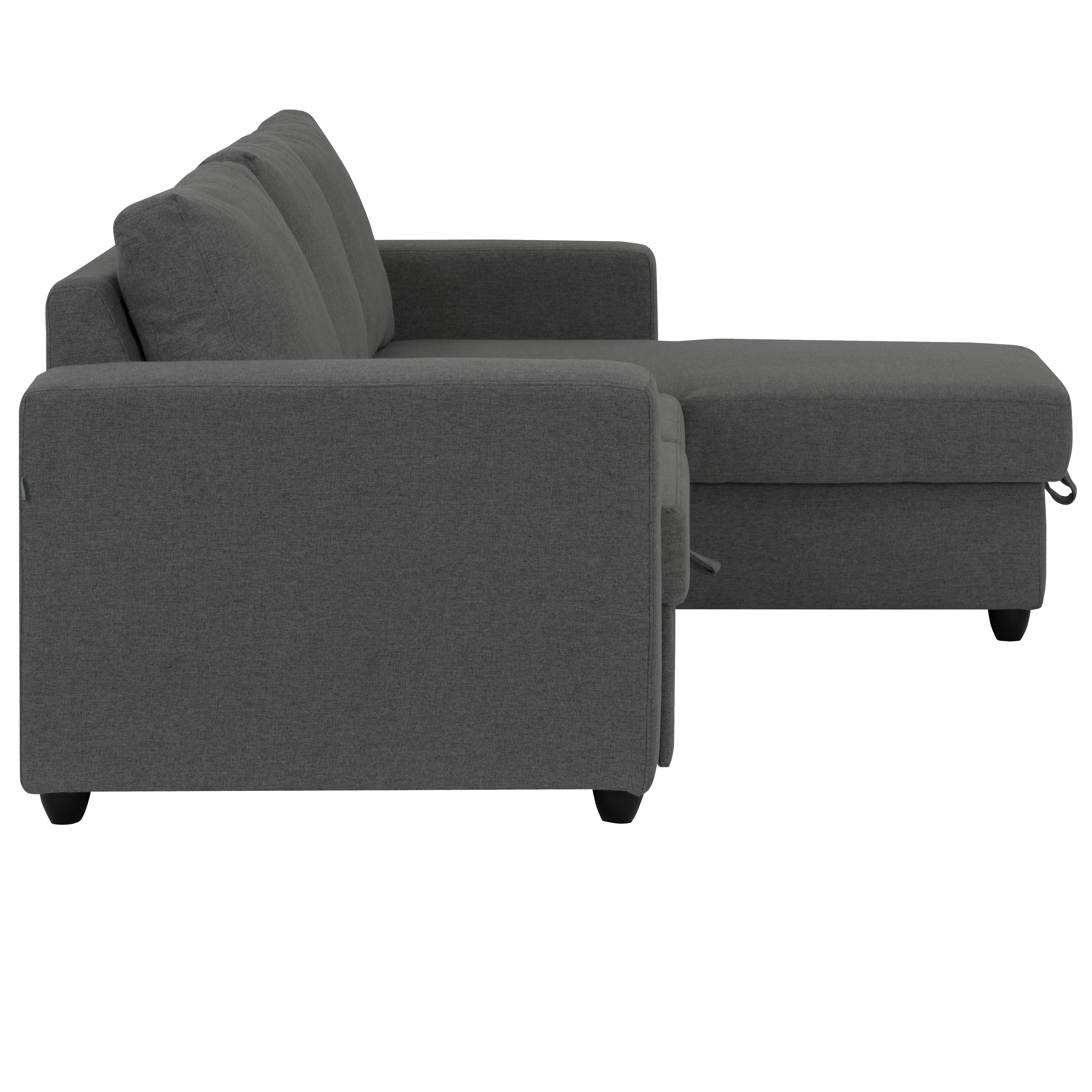 Mia LShaped Storage Sofa Bed Graphite, Apartment Sofas by HipVan