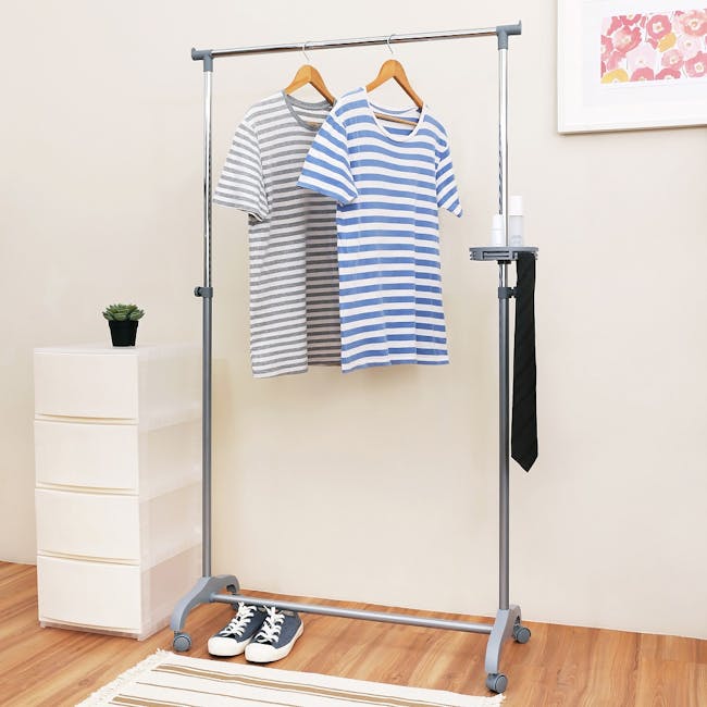 Algo Single Clothes Hanger with Wheels - 1