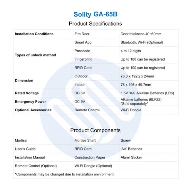 Solity Smart Rim Lock GA-65B - Champagne Gold - 18