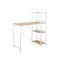 Conner Study Table with Shelves 1m - White, Oak