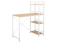 Conner Study Table with Shelves 1m - White, Oak