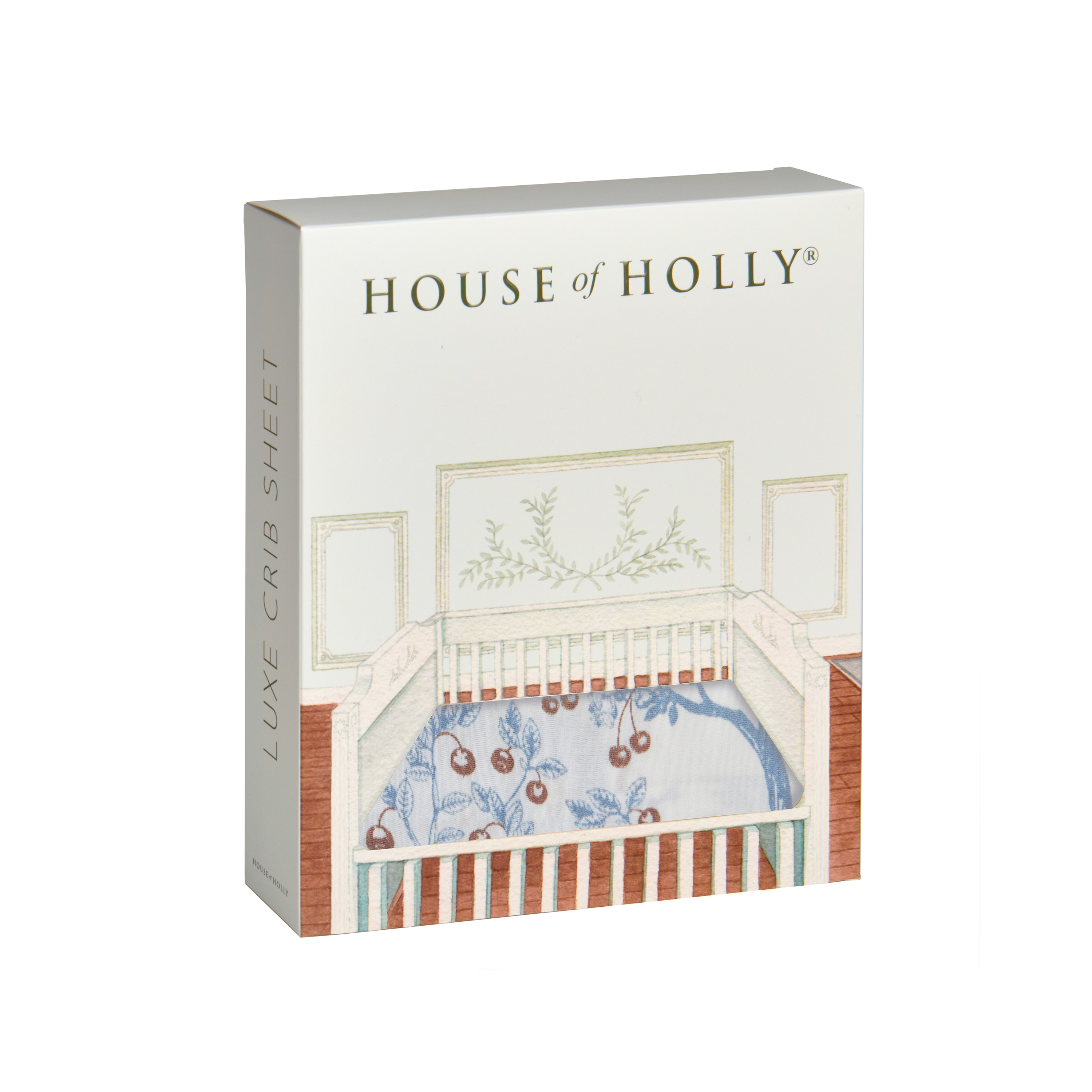 House of Holly Bamboo Crib Sheet - Fruit Toile (Blueberry)