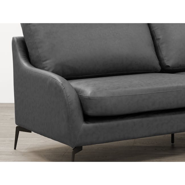 Wellington 3 Seater Sofa - Smokey Grey (Faux Leather) - 6