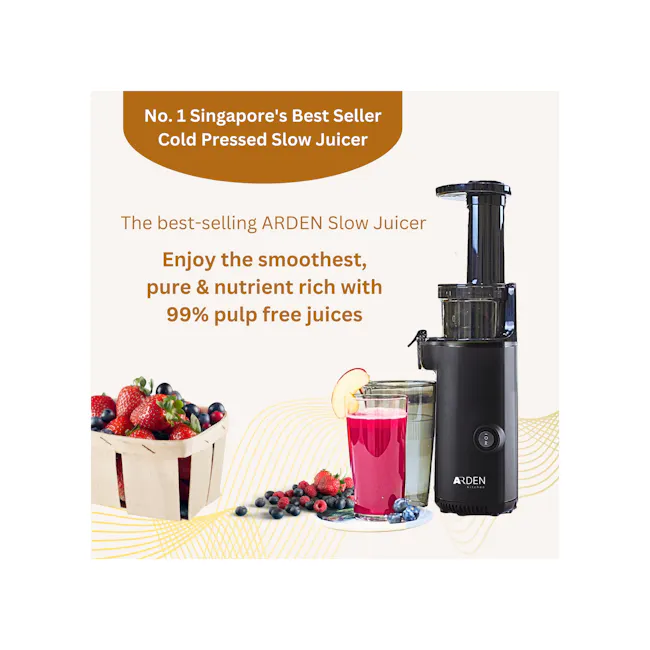 ARDEN Kitchen Compact Cold Pressed Slow Juicer (AR100) - 2 - Cold Pressed Slow Juicer, Best-Selling ARDEN, Smoothest Juices