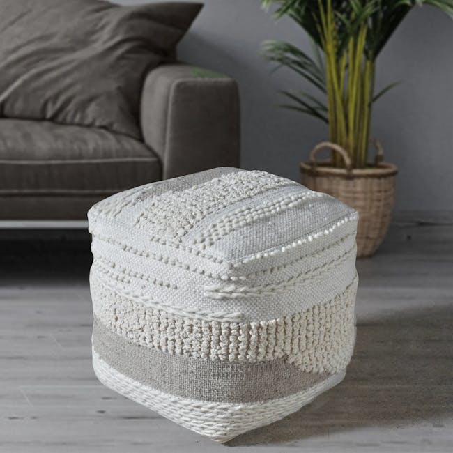Charlie Textured Pouf - 1