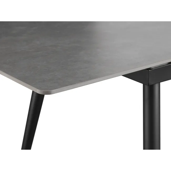 Syla Extendable Dining Table 1.6m-2m in Concrete Grey (Sintered Stone) with Jorge Bench 1.5m and 2 Santiago Dining Chair in Beige (Faux Leather) - 8