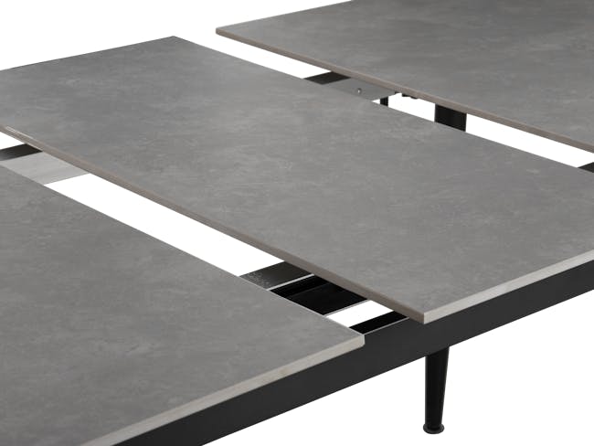 Syla Extendable Dining Table 1.6m-2m - Concrete Grey (Sintered Stone) - 6