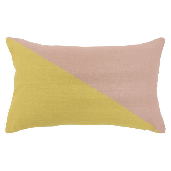 Trippy Linen Lumbar Cushion - Pastel - 0