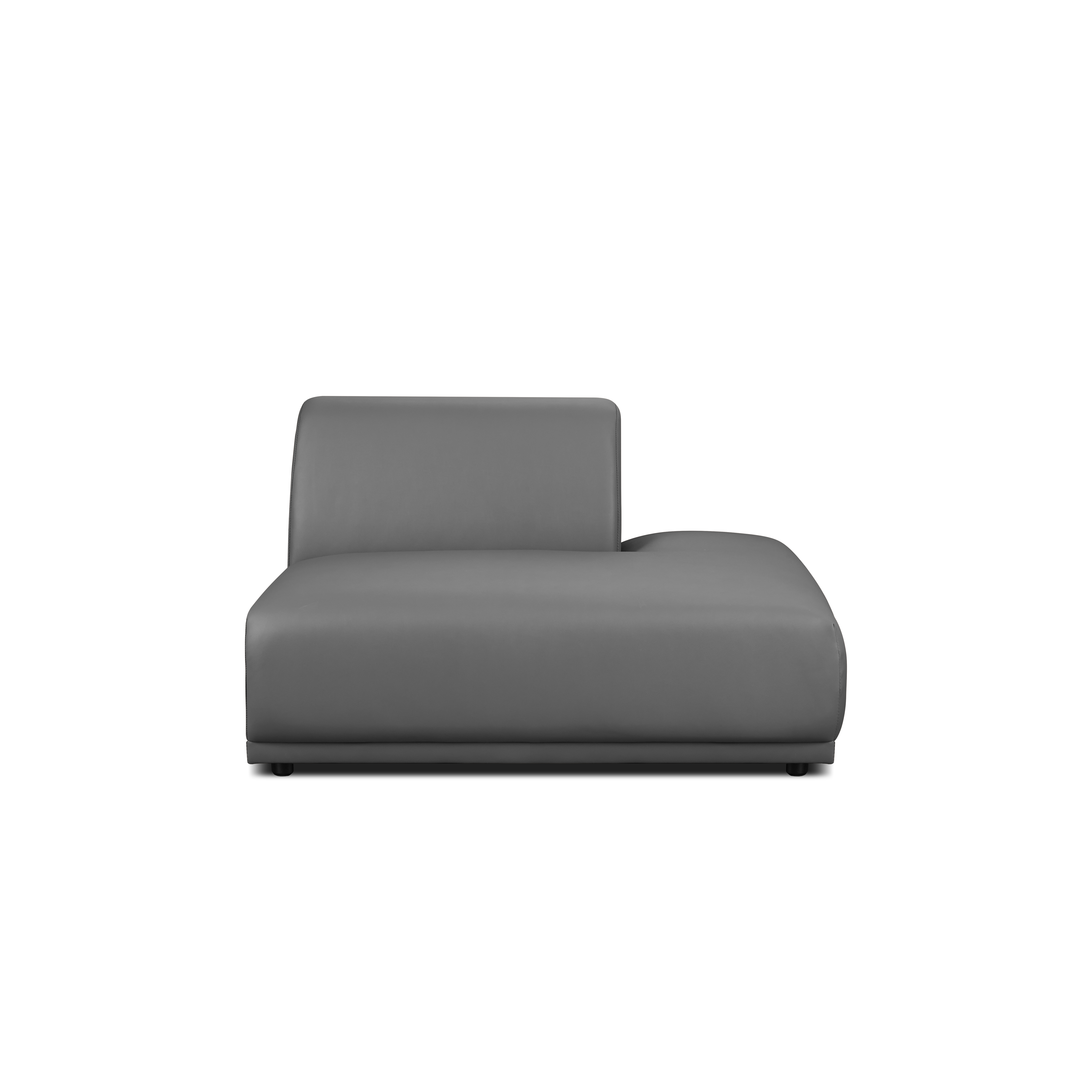 Milan Right Extended Unit - Smokey Grey (Faux Leather)