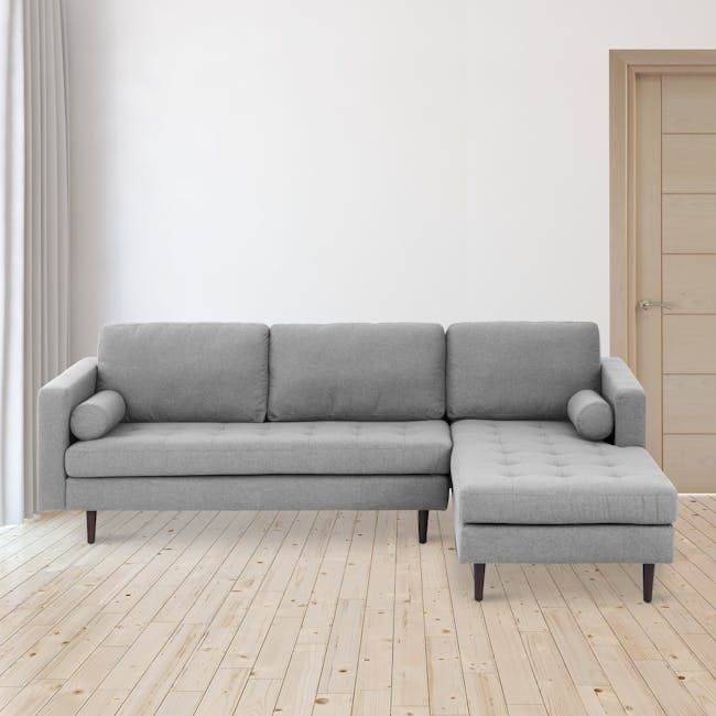 Nolan L-Shaped Sofa - Slate (Smaller Size - W257) - 1
