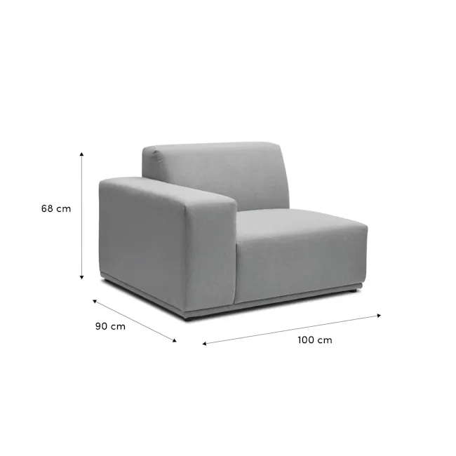 (As-is) Milan Left Arm Unit - Slate (Fabric) - 1 - 12