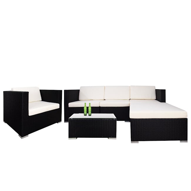 Summer Modular Outdoor Sofa Set - Creamy White Cushions - 0