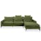 Adonis L-Shaped Sofa - Army Green (Removable Headrest, Down Feathers)
