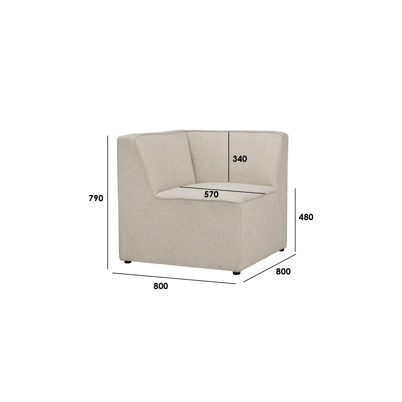 Tony 3 Seater Sofa with Storage Ottoman - 7