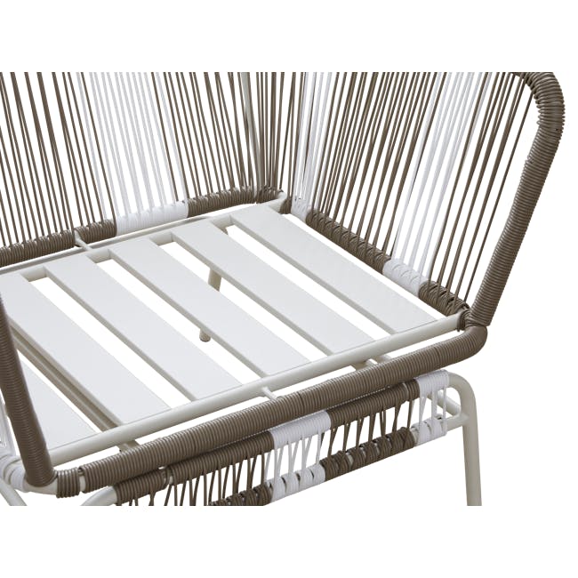 Beckett Outdoor Armchair - White, Taupe - 6