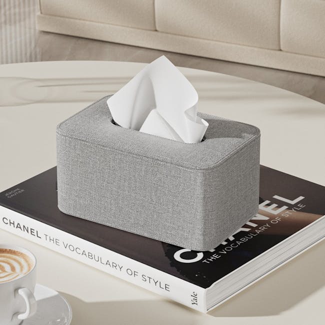 Nia Tissue Box - Grey Linen - 1