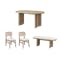 Catania Dining Table 1.6m with 2 Catania Dining Chairs and Catania Cushioned Bench 1.2m