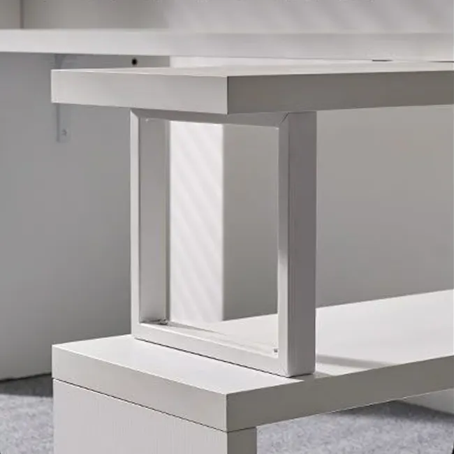 (As-is) Benzo Study Table with Bookshelf 1.6m - White - 1 - 18