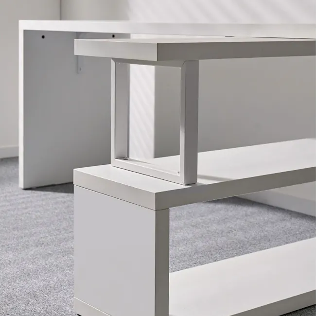 (As-is) Benzo Study Table with Bookshelf 1.6m - White - 1 - 17