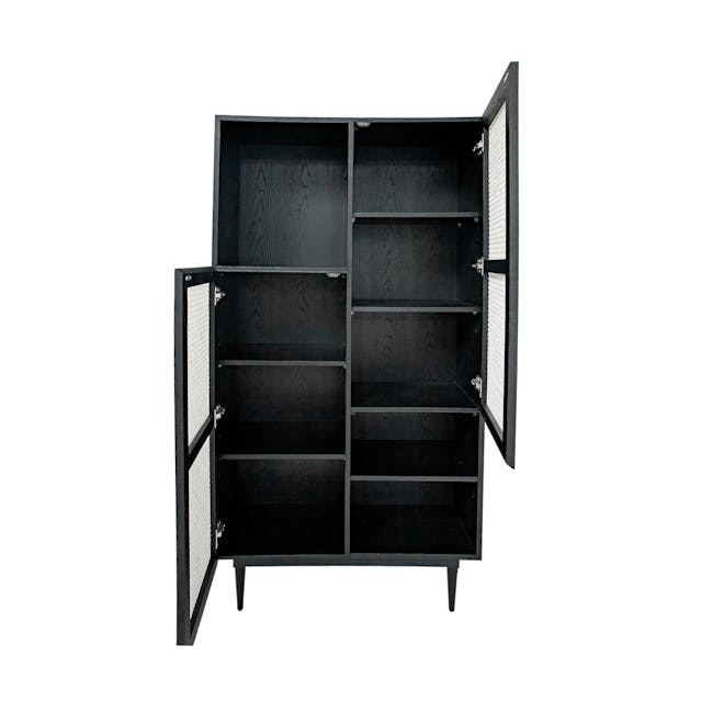 Rocco Rattan Bookcase - Black Ash - 2