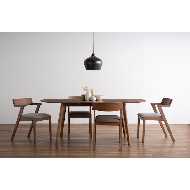 Clarkson Dining Table 1.8m in Cocoa with 4 Imogen Dining Chairs in Chestnut - 12