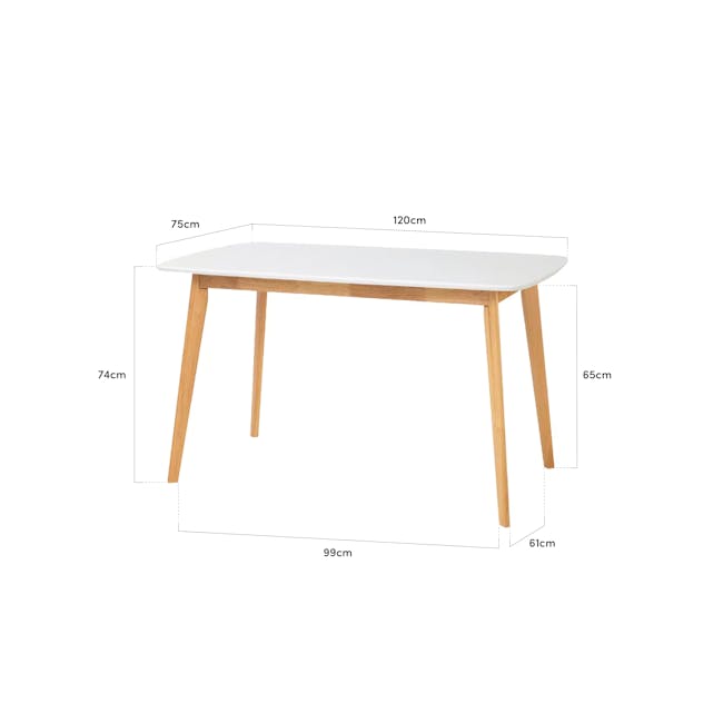 (As-is) Allison Dining Table 1.2m - Natural, White - 2 - 13