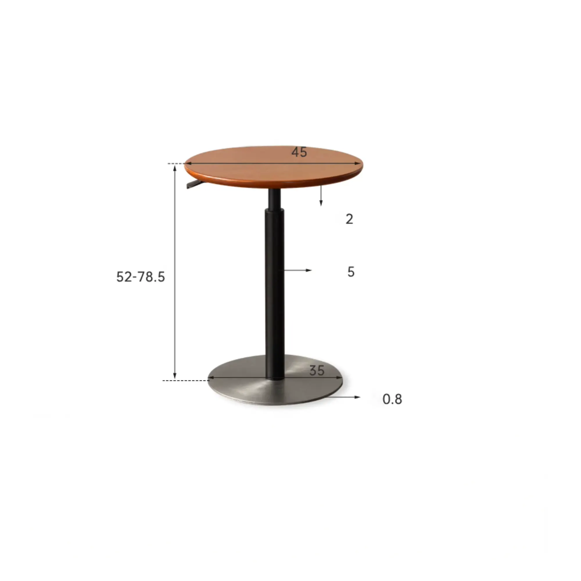 Eugene Adjustable Round Side Table - 13