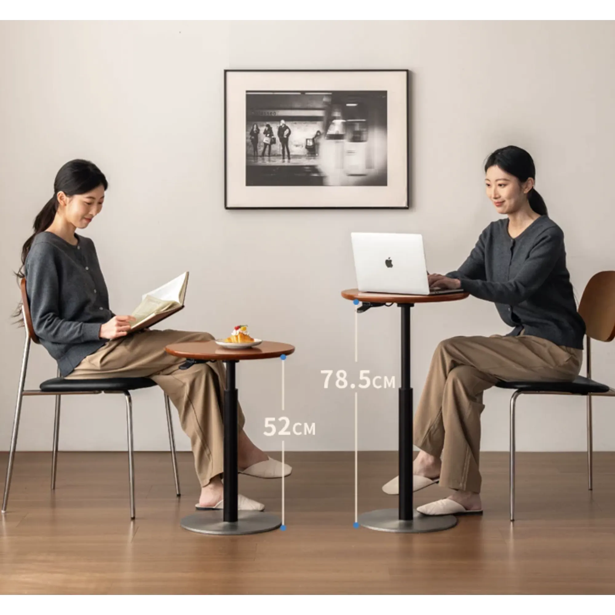 Eugene Adjustable Round Side Table - 9