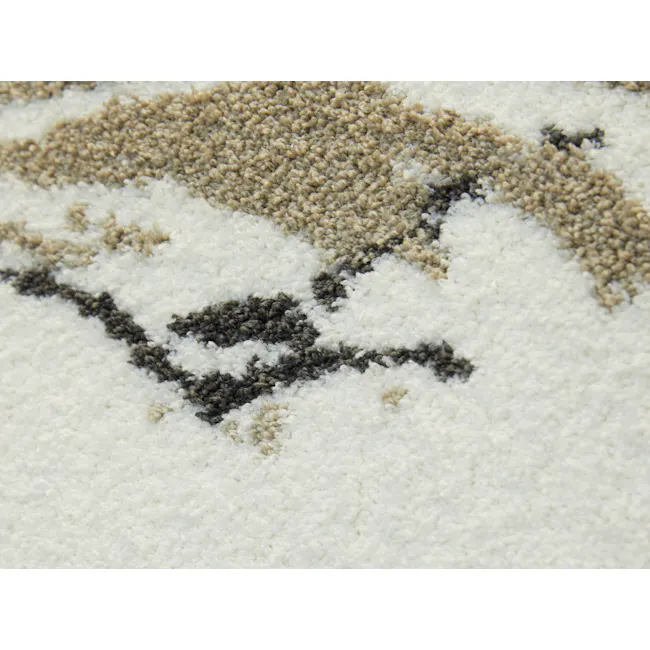 Play High Pile Rug - Taupe Marble (2 Sizes) - 4 - Close-up view of a textured surface, Coarse, irregularly shaped fibers