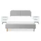 Nolan King Bed in Silver Fox with 2 Miah Bedside Table in White