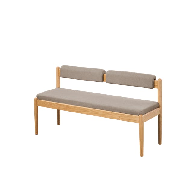 Niel Bench 1.25m - Oak, Chestnut - 1 - Wooden bench, minimalist design, light brown finish, cushioned seat, modern