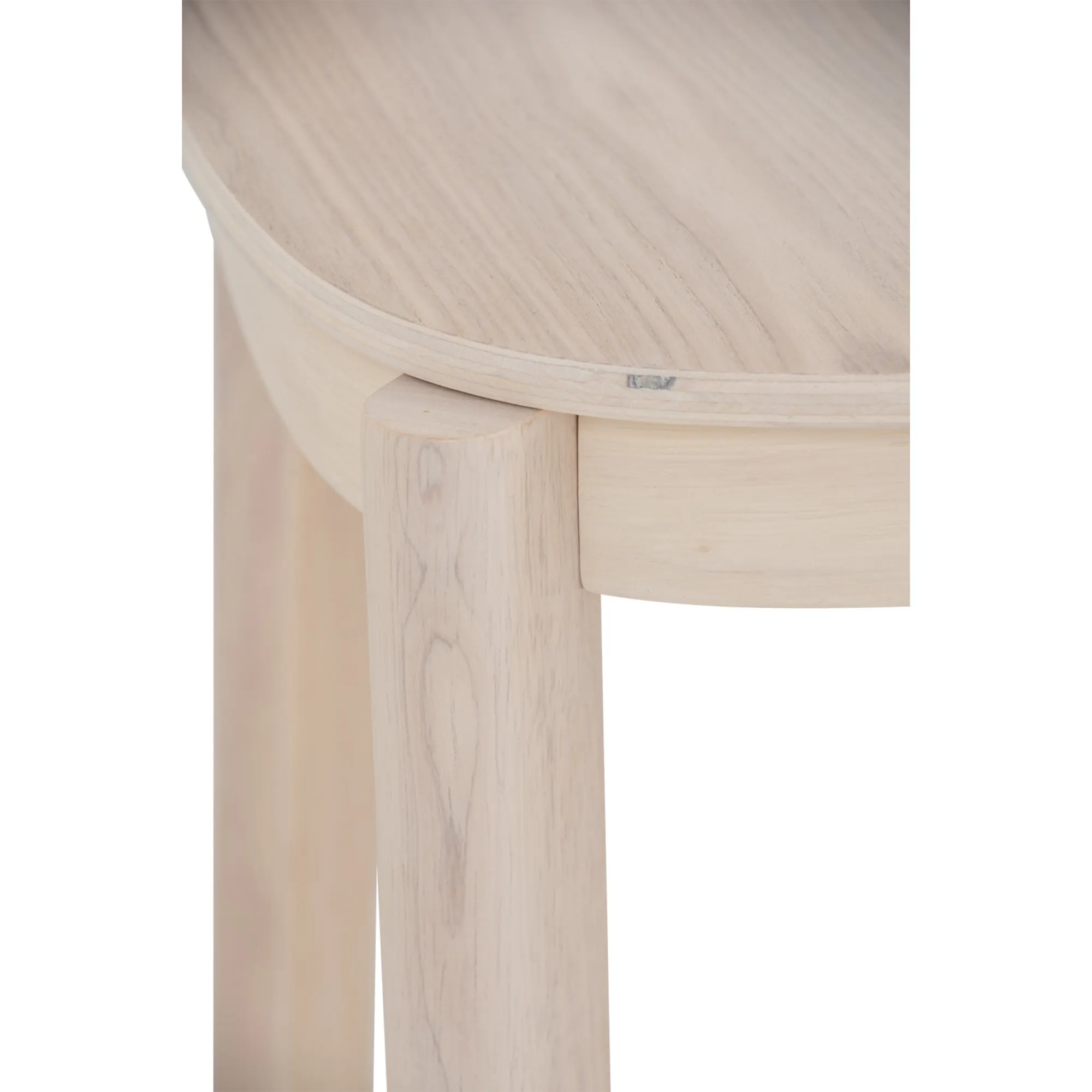 Claire Chair - 9 - Light wood table with smooth surface, curved leg design, natural wood grain, minimalist aesthetic, simple