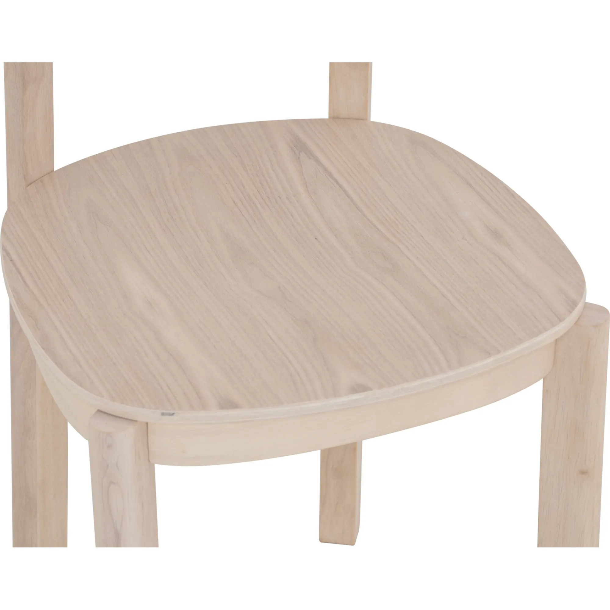 Claire Chair - 11 - Light wood table, minimalist design, round top, natural wood grain, simple structure, sturdy legs