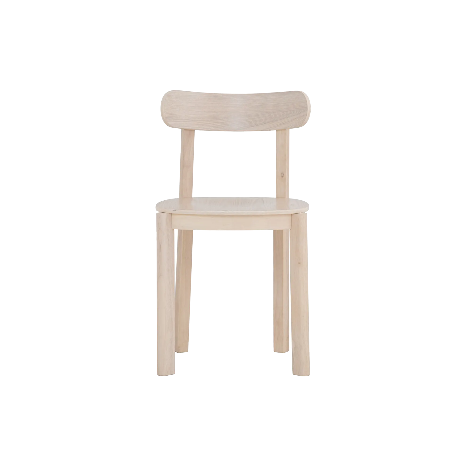 Claire Chair - 14 - Light wood chair, minimalist design, natural finish, simple structure, ergonomic support, round seat