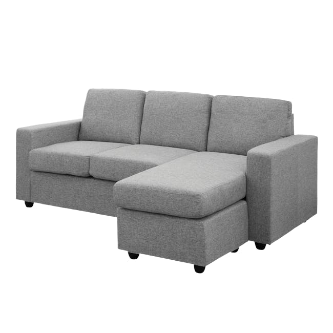 Hank L-Shaped Sofa - Siberian Grey - 3 - Grey upholstered sectional sofa, modern design, comfortable seating, sleek lines