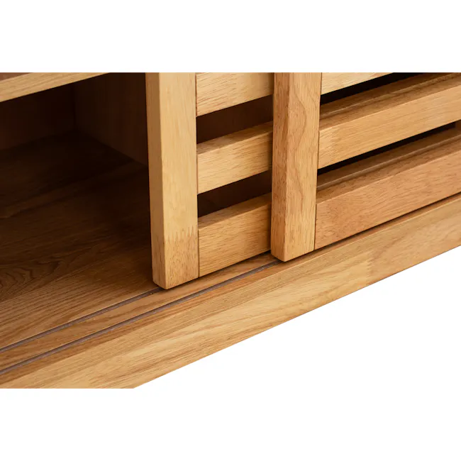 Keita Shoe Cabinet - Oak - 9 - Wooden drawer unit, natural wood finish, clean lines, minimalist design, sturdy construction