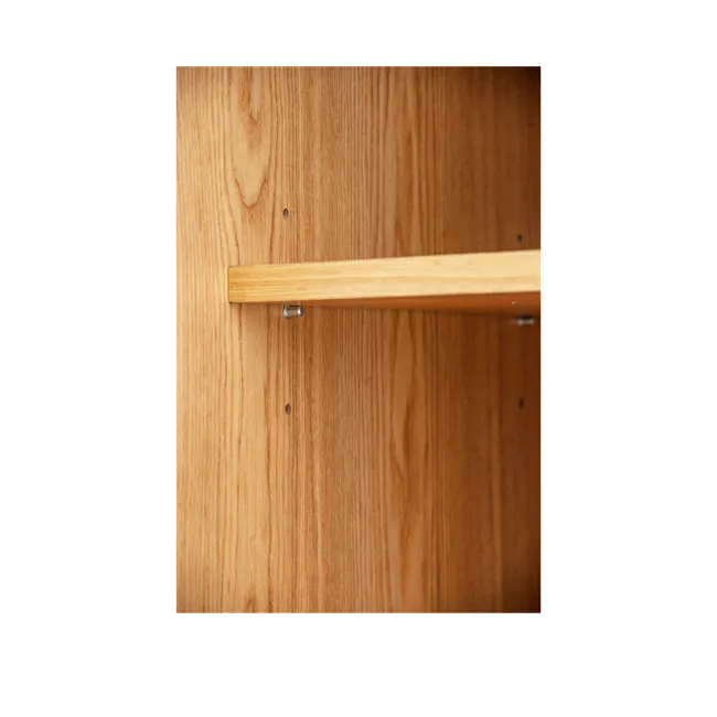 Keita Shoe Cabinet - Oak - 11 - Wooden surface, wooden shelf, wooden plank, wooden wall, wooden door, wooden panel, wooden