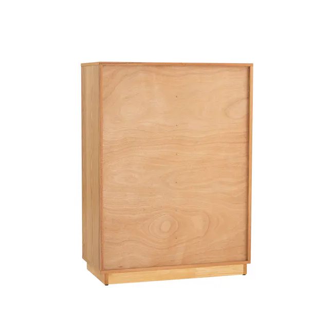 Keita Shoe Cabinet - Oak - 8 - Wooden cabinet, minimalist design, natural wood finish, rectangular shape, tall cabinet