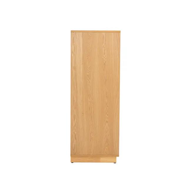 Keita Shoe Cabinet - Oak - 12 - Wooden cabinet with natural finish, minimalist design, light wood grain texture, simple