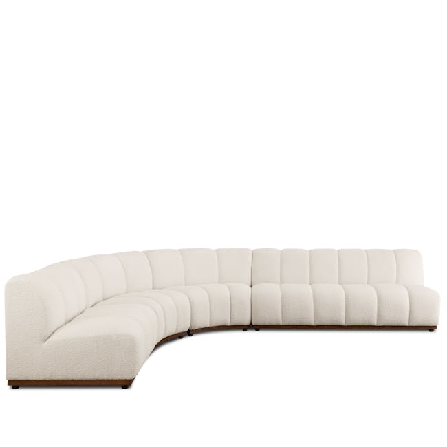 Cosmo Chaise Sectional Sofa - White Boucle (Spill Resistant) - 1