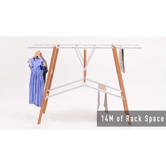 Foppapedretti Ciak Foldable Wooden Clothes Airer - Walnut - 5